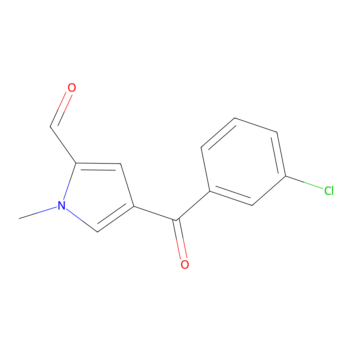 4-(3-chlorobenzoyl)-1-methyl-1H-pyrrole-2-carbaldehyde molecular structure, CAS 338978-14-6