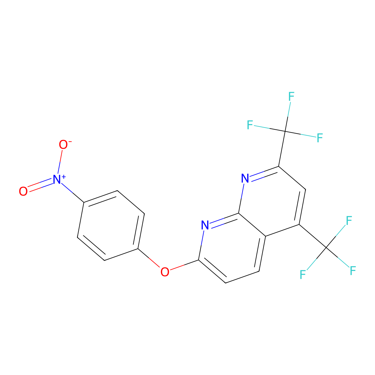 7-(4-Nitrophenoxy)-2,4-bis(trifluoromethyl)-1,8-naphthyridine molecular structure, CAS 338978-20-4