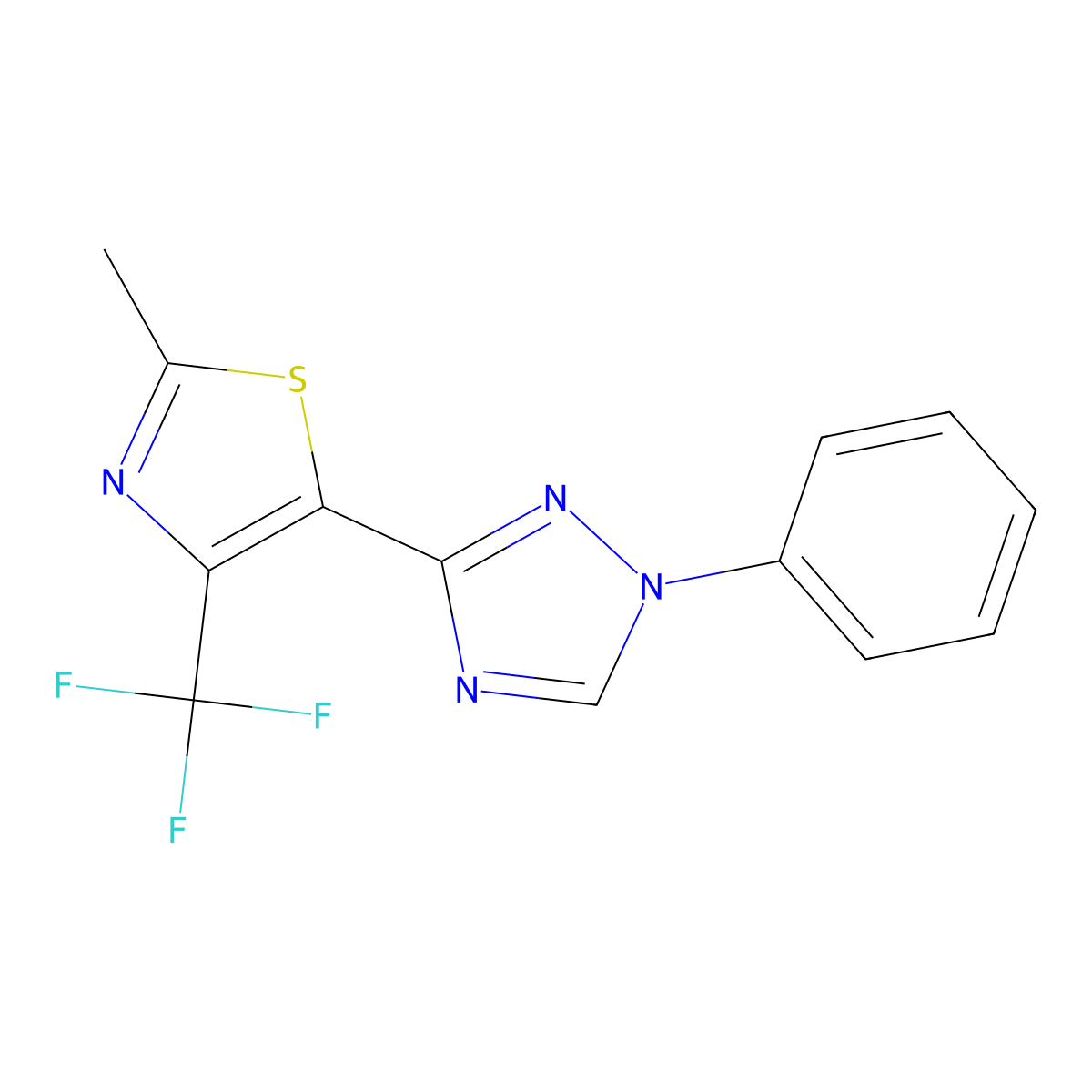 3-(2-Methyl-4-(trifluoromethyl)-1,3-thiazol-5-yl)-1-phenyl-1H-1,2,4-triazole molecular structure, CAS 338978-42-0