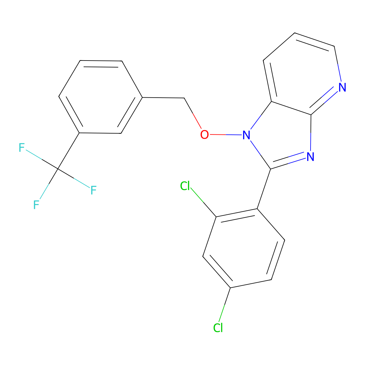 2-(2,4-dichlorophenyl)-1-{[3-(trifluoromethyl)benzyl]oxy}-1H-imidazo[4,5-b]pyridine molecular structure, CAS 338978-57-7