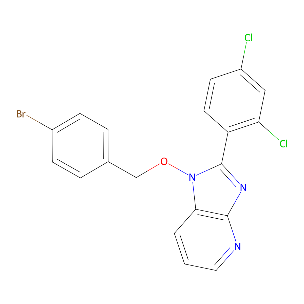 1-[(4-bromobenzyl)oxy]-2-(2,4-dichlorophenyl)-1H-imidazo[4,5-b]pyridine molecular structure, CAS 338978-58-8