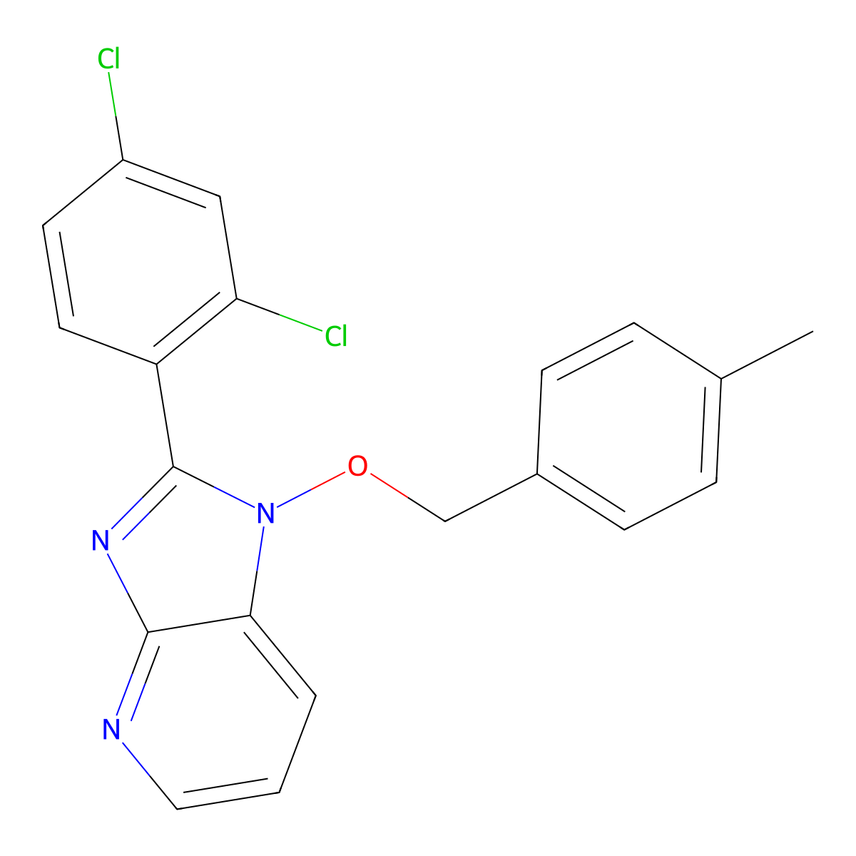 2-(2,4-dichlorophenyl)-1-[(4-methylbenzyl)oxy]-1H-imidazo[4,5-b]pyridine molecular structure, CAS 338978-59-9