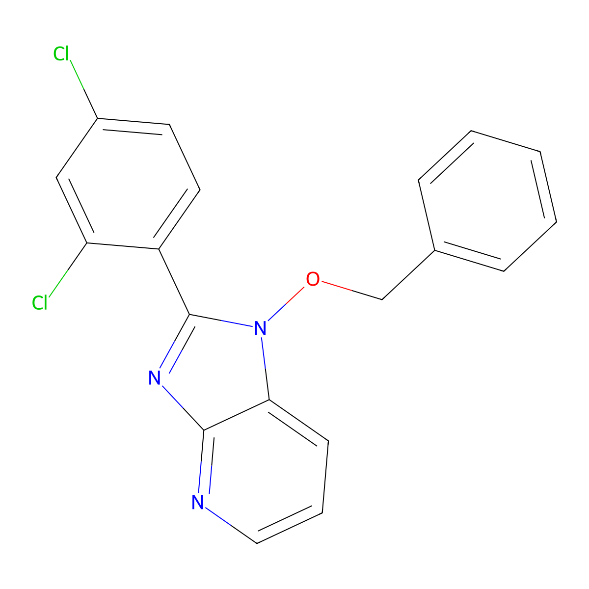 1-(benzyloxy)-2-(2,4-dichlorophenyl)-1H-imidazo[4,5-b]pyridine molecular structure, CAS 338978-60-2