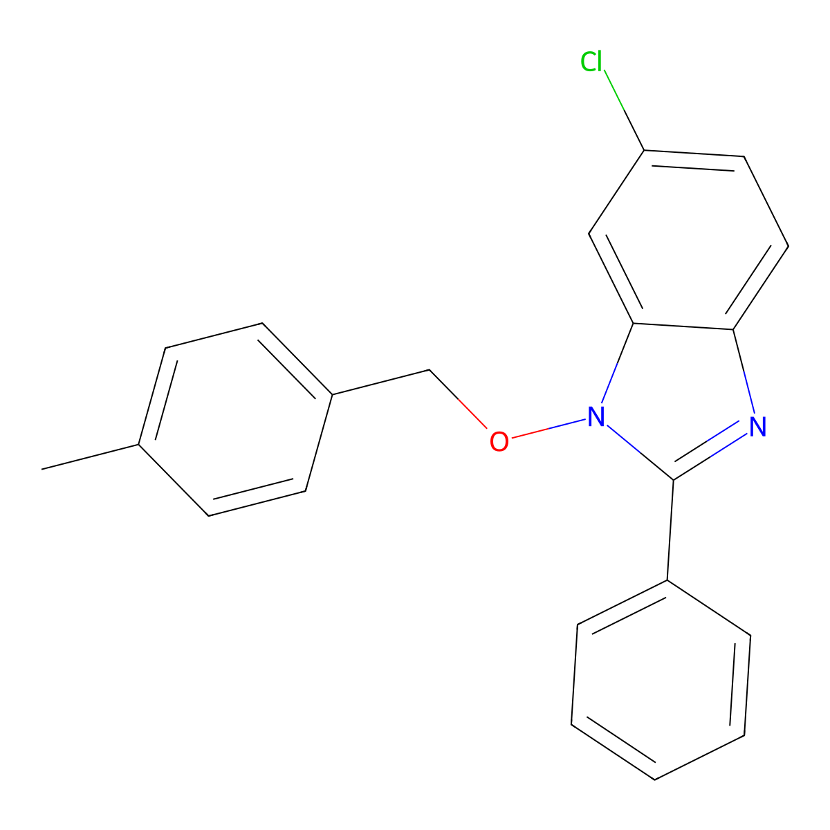 6-chloro-1-[(4-methylbenzyl)oxy]-2-phenyl-1H-1,3-benzimidazole molecular structure, CAS 338978-67-9