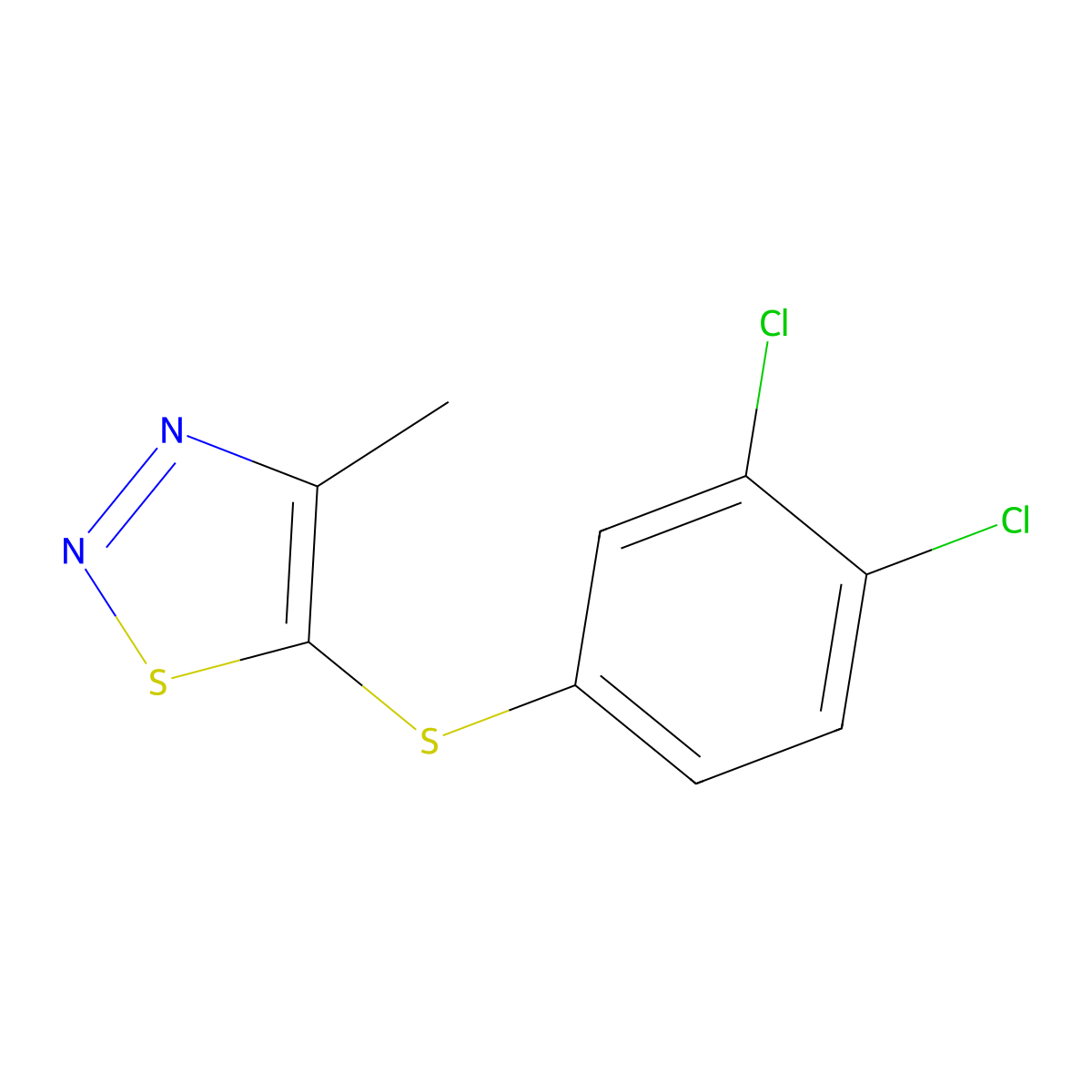 5-[(3,4-Dichlorophenyl)sulfanyl]-4-methyl-1,2,3-thiadiazole molecular structure, CAS 338978-71-5