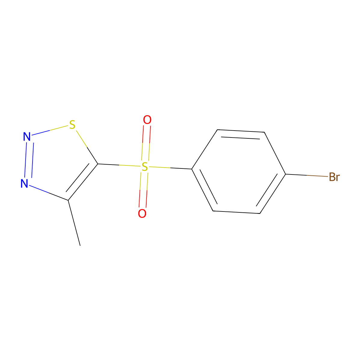 4-Bromophenyl 4-methyl-1,2,3-thiadiazol-5-yl sulfone molecular structure, CAS 338978-76-0