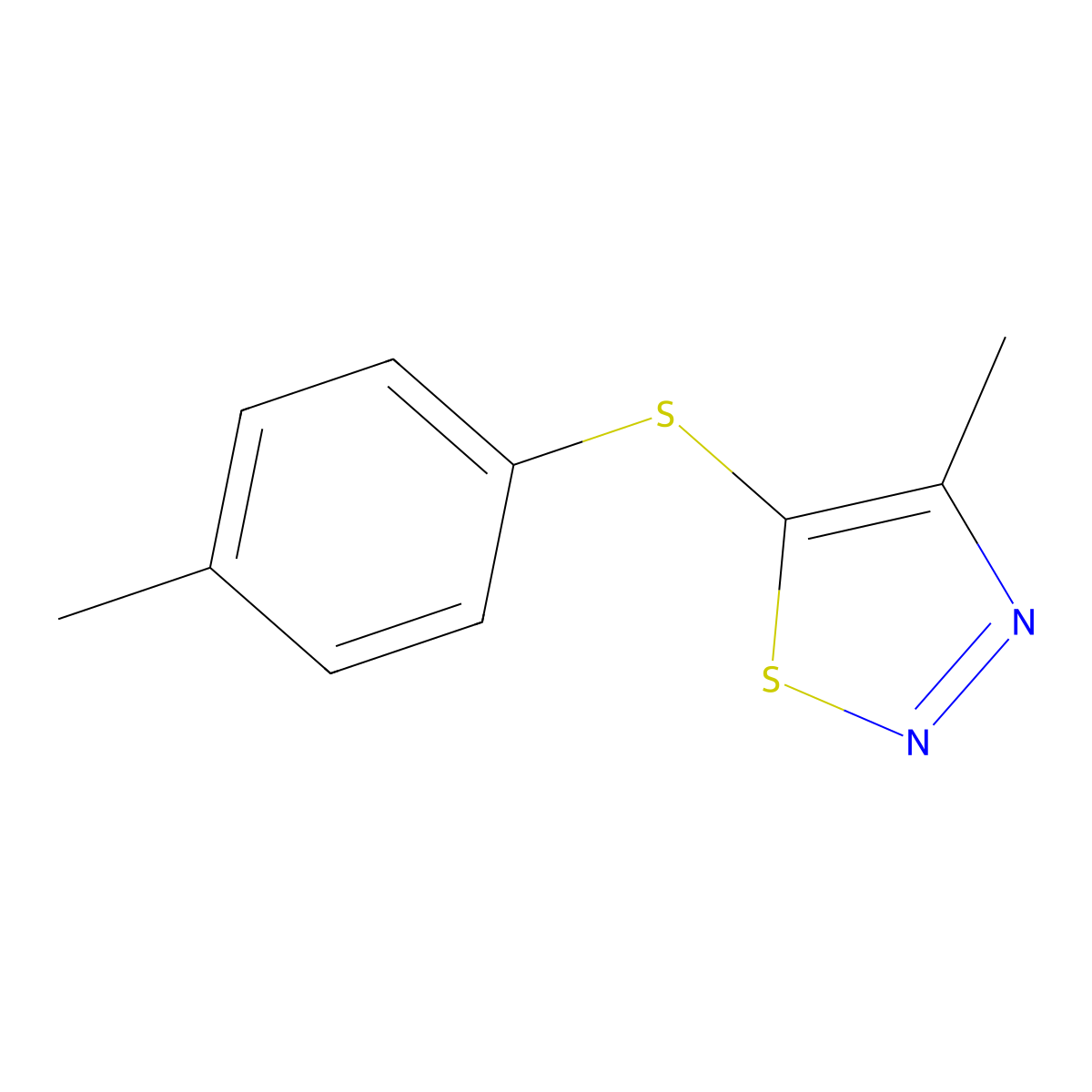 4-Methyl-5-[(4-methylphenyl)sulfanyl]-1,2,3-thiadiazole molecular structure, CAS 338978-95-3
