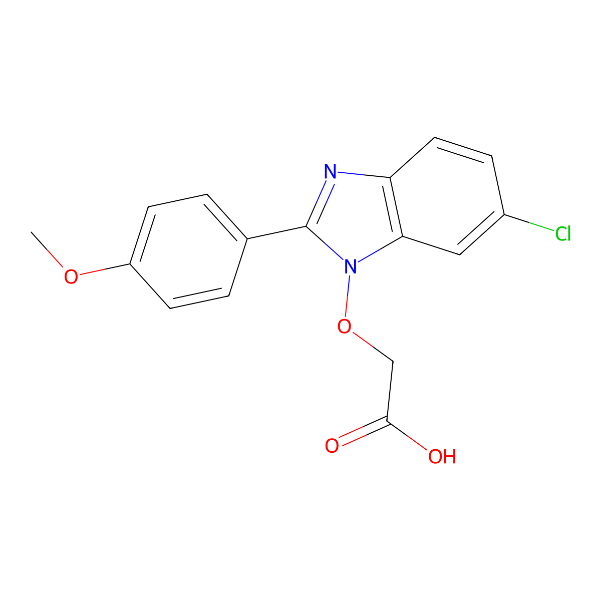 2-{[6-chloro-2-(4-methoxyphenyl)-1H-1,3-benzimidazol-1-yl]oxy}acetic acid molecular structure, CAS 338978-98-6