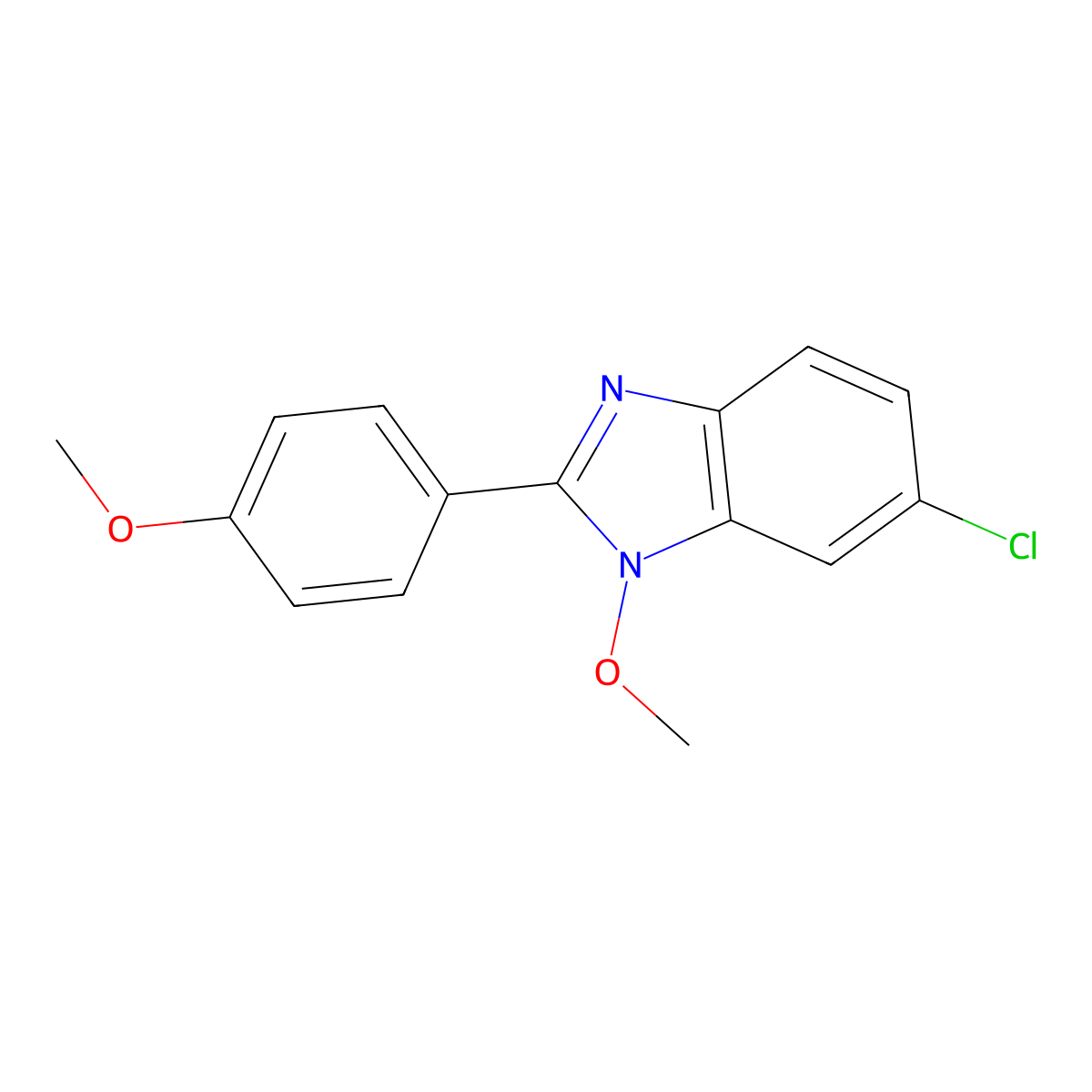 6-chloro-1-methoxy-2-(4-methoxyphenyl)-1H-1,3-benzimidazole molecular structure, CAS 338978-99-7