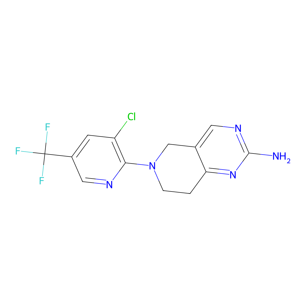 6-[3-Chloro-5-(trifluoromethyl)-2-pyridinyl]-5,6,7,8-tetrahydropyrido[4,3-d]pyrimidin-2-amine molecular structure, CAS 338979-12-7