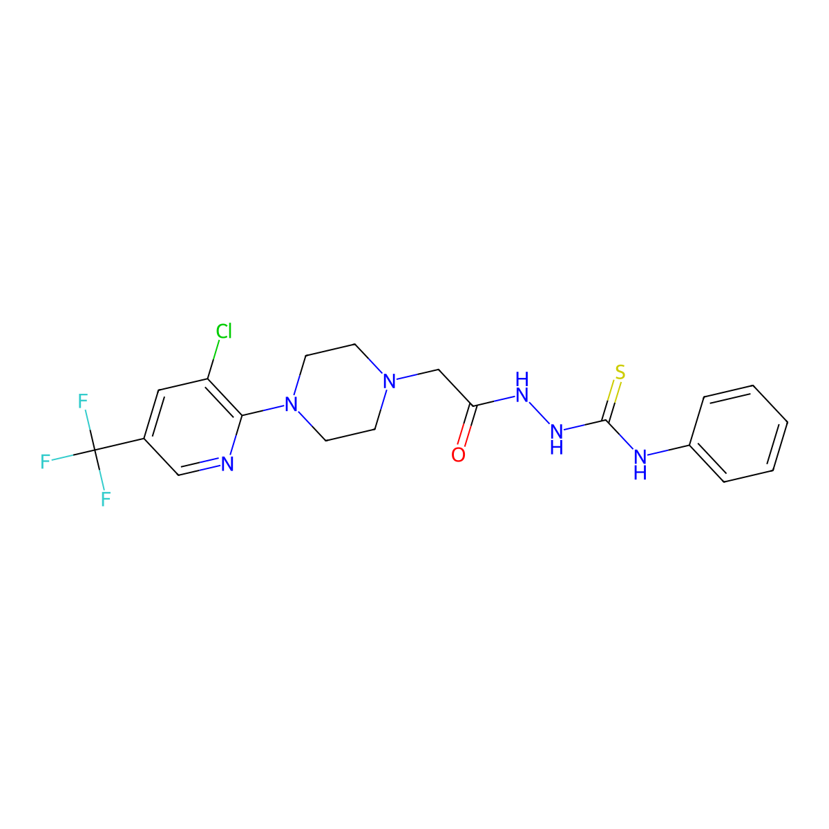 2-(2-{4-[3-chloro-5-(trifluoromethyl)-2-pyridinyl]piperazino}acetyl)-N-phenyl-1-hydrazinecarbothioamide molecular structure, CAS 338979-13-8