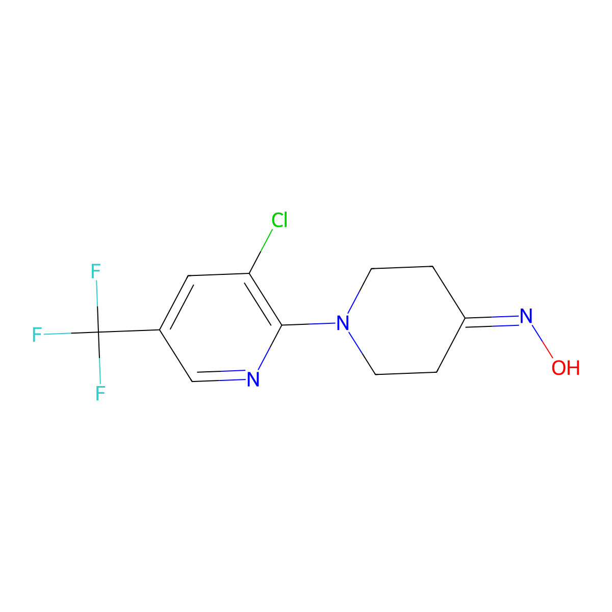 N-{1-[3-chloro-5-(trifluoromethyl)pyridin-2-yl]piperidin-4-ylidene}hydroxylamine molecular structure, CAS 338979-14-9