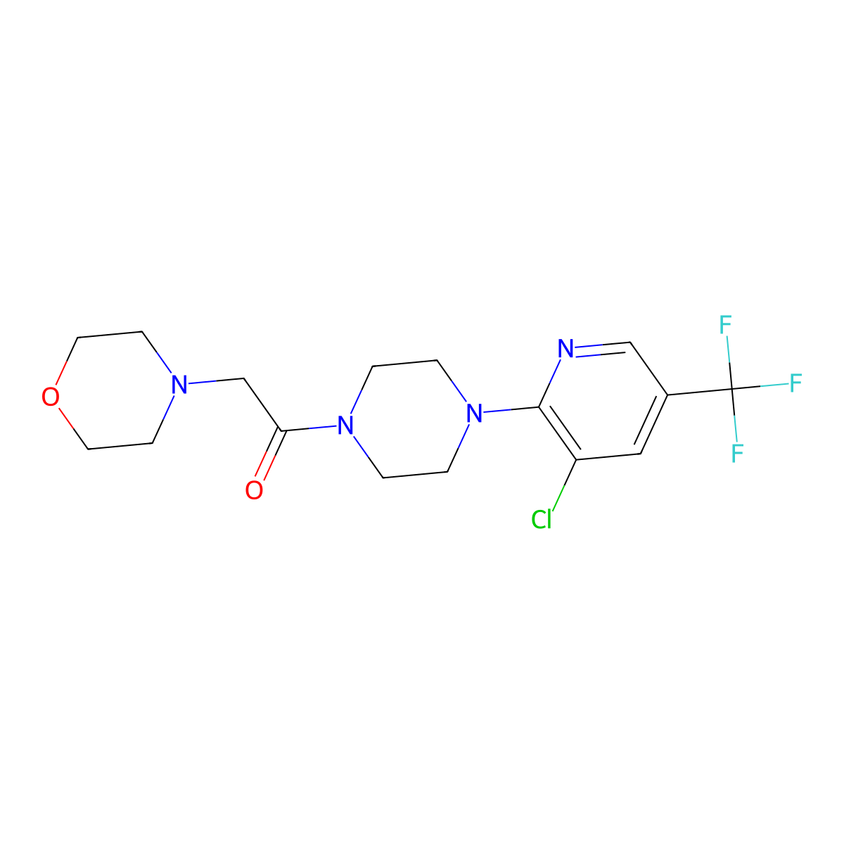 1-{4-[3-Chloro-5-(trifluoromethyl)-2-pyridinyl]piperazino}-2-morpholino-1-ethanone molecular structure, CAS 338979-16-1
