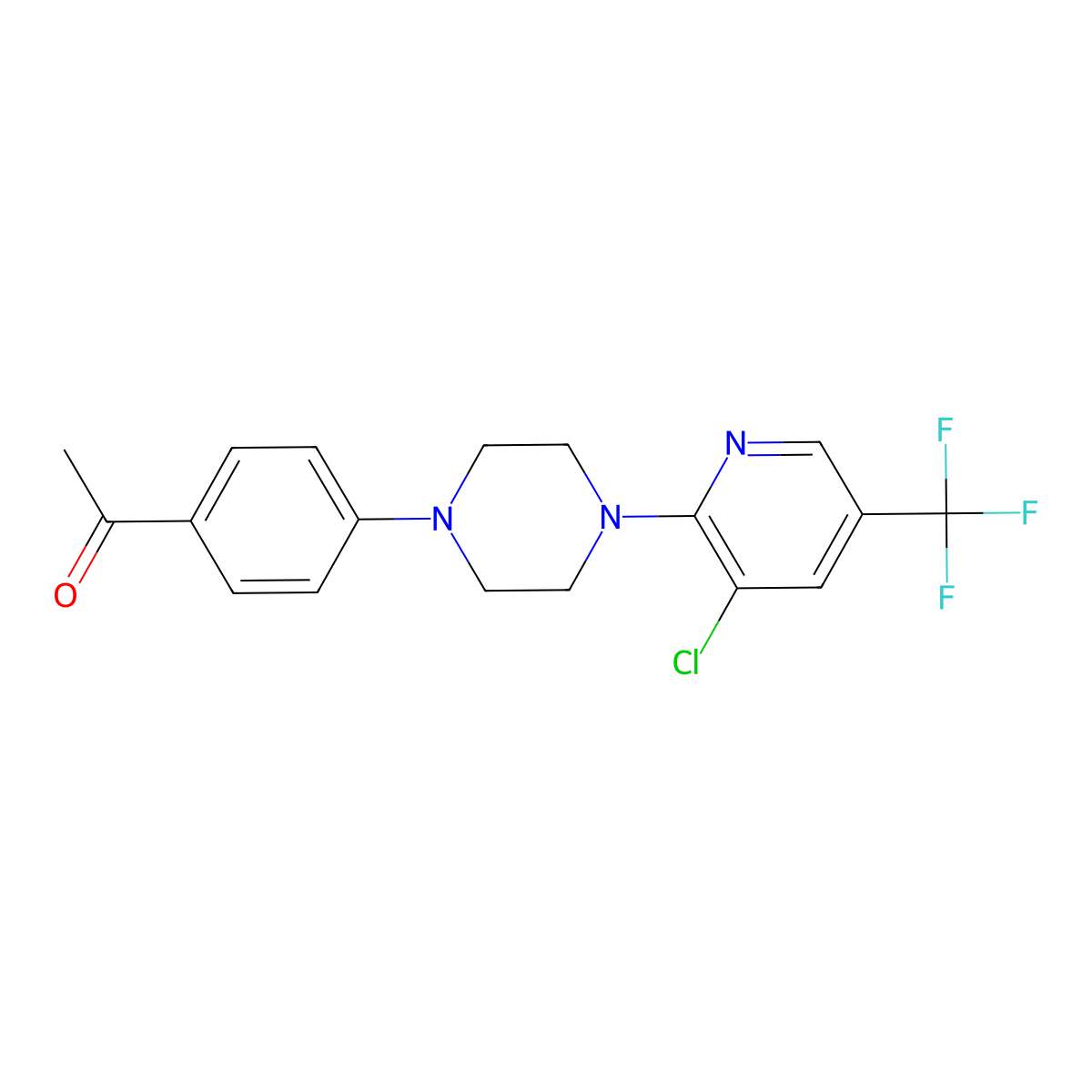 1-(4-{4-[3-Chloro-5-(trifluoromethyl)-2-pyridinyl]piperazino}phenyl)-1-ethanone molecular structure, CAS 338979-19-4