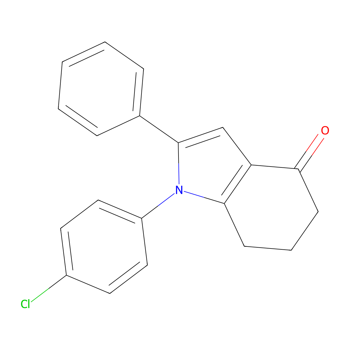 1-(4-chlorophenyl)-2-phenyl-1,5,6,7-tetrahydro-4H-indol-4-one molecular structure, CAS 338979-36-5