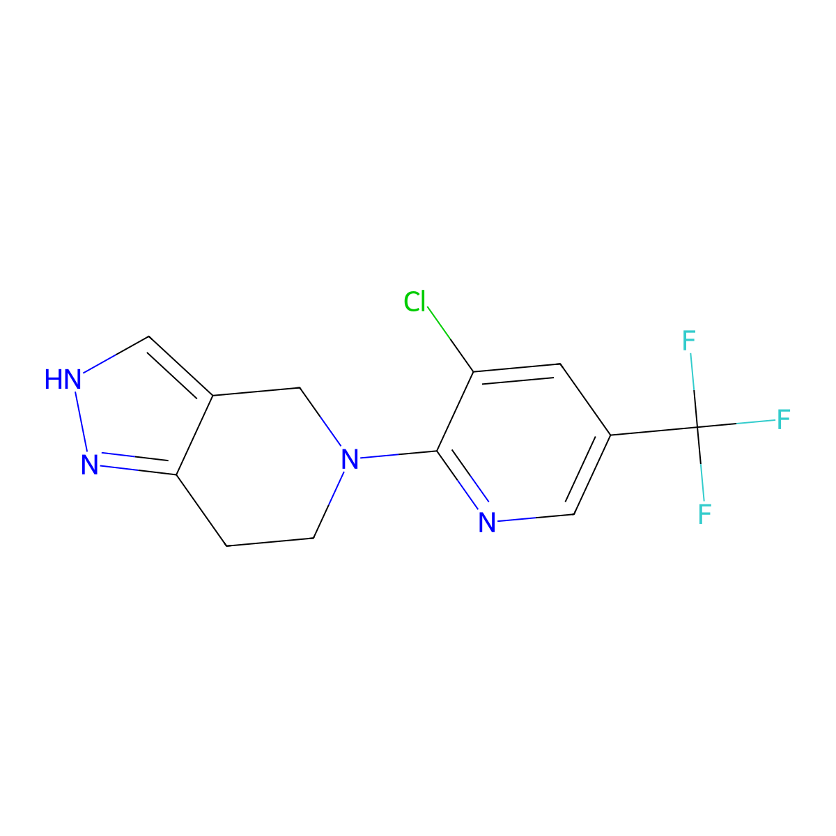 5-[3-chloro-5-(trifluoromethyl)-2-pyridinyl]-4,5,6,7-tetrahydro-2H-pyrazolo[4,3-c]pyridine molecular structure, CAS 338979-40-1