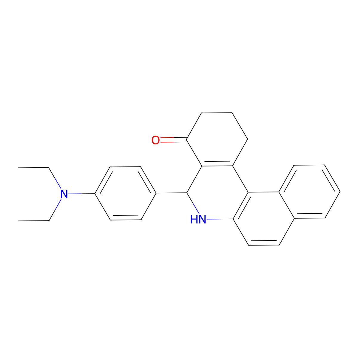 5-[4-(diethylamino)phenyl]-2,3,5,6-tetrahydrobenzo[a]phenanthridin-4(1H)-one molecular structure, CAS 33898-08-7