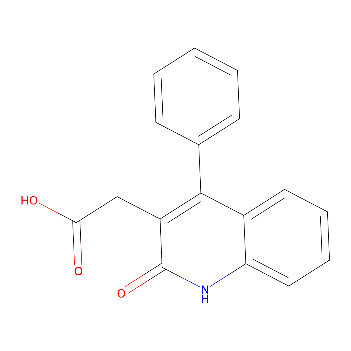 2-(2-Oxo-4-phenyl-1,2-dihydroquinolin-3-yl)acetic acid molecular structure, CAS 33898-15-6