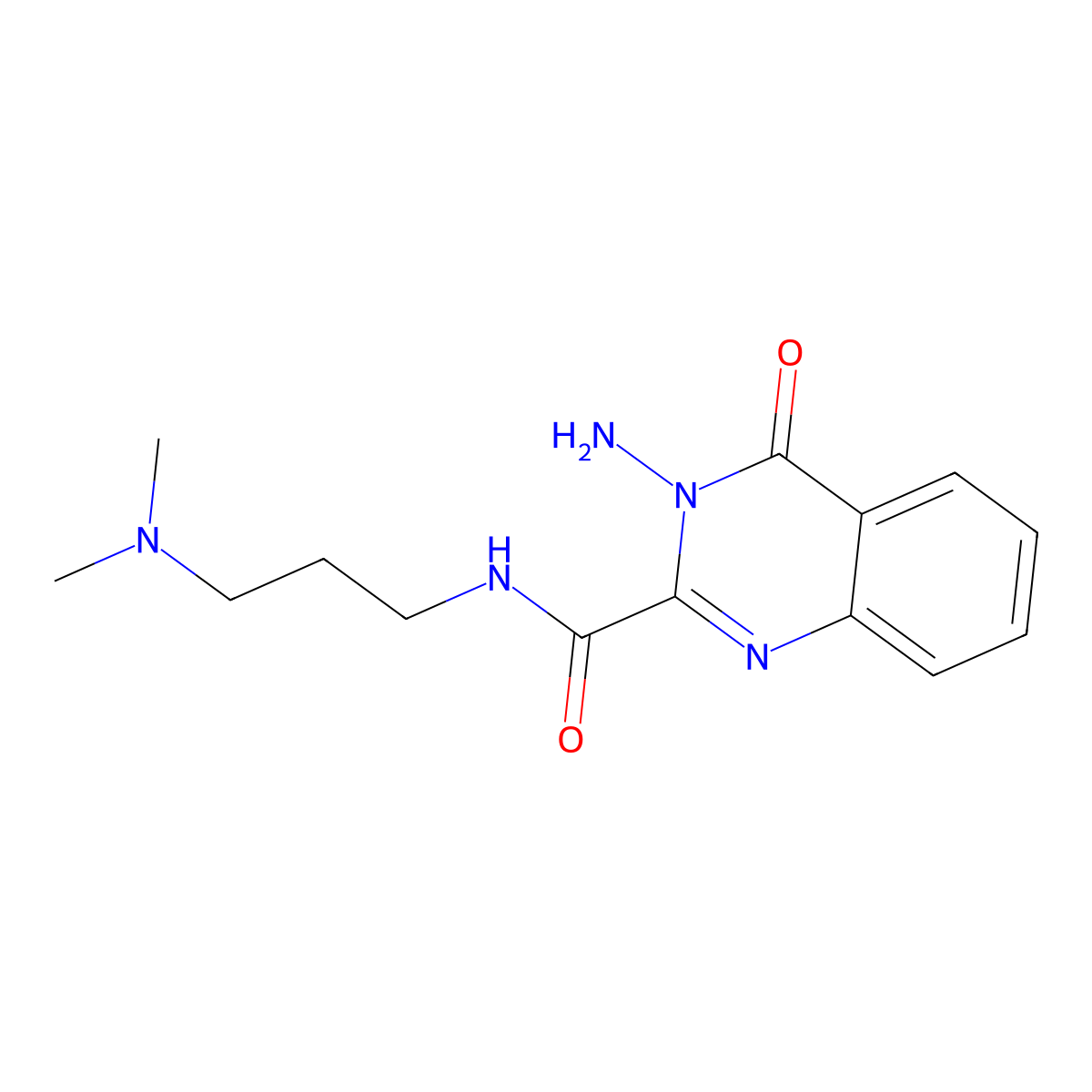 3-amino-N-[3-(dimethylamino)propyl]-4-oxoquinazoline-2-carboxamide molecular structure, CAS 338981-29-6