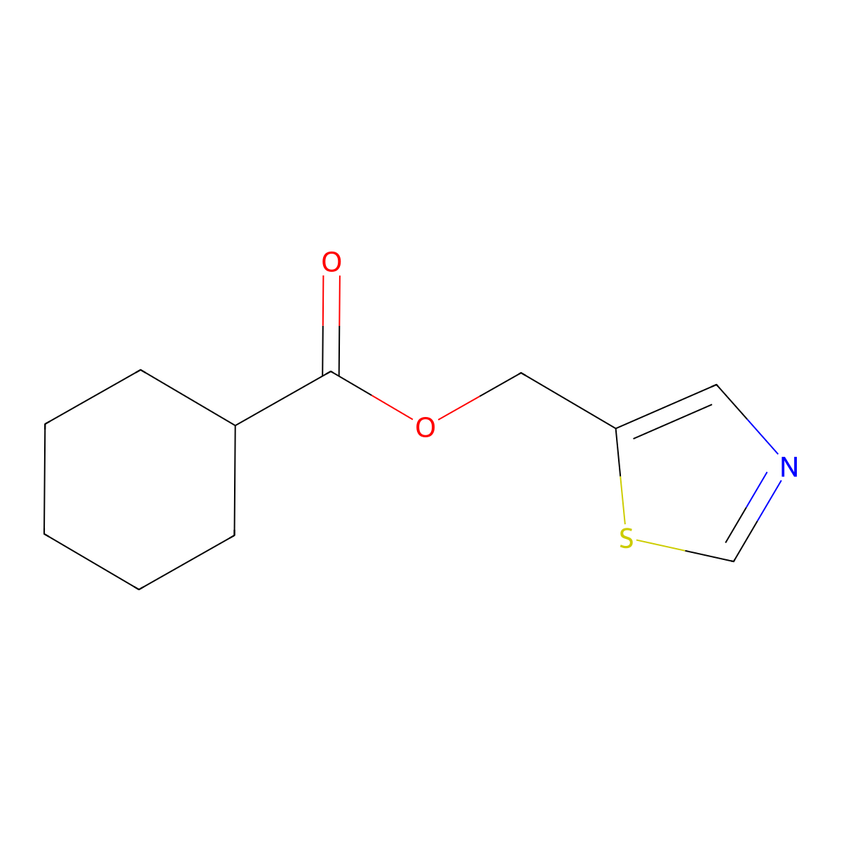 1,3-Thiazol-5-ylmethyl cyclohexanecarboxylate molecular structure, CAS 338981-73-0