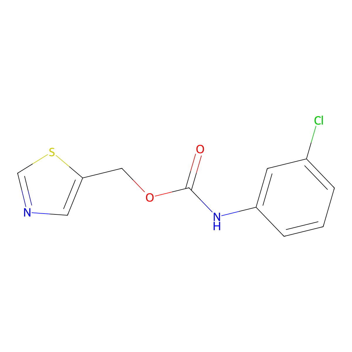 1,3-thiazol-5-ylmethyl N-(3-chlorophenyl)carbamate molecular structure, CAS 338981-76-3