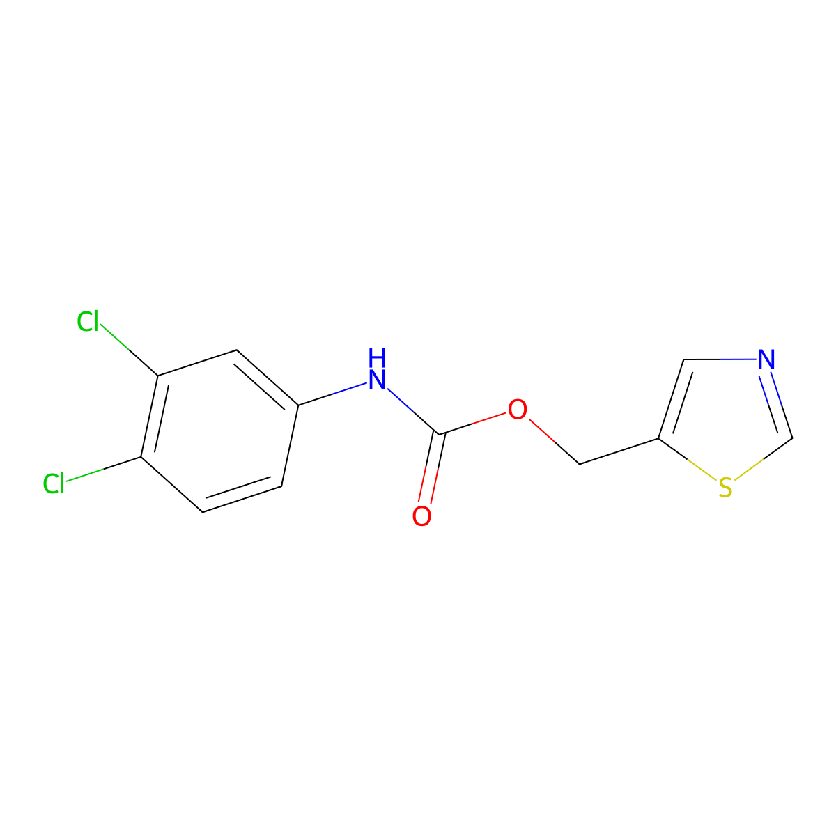 1,3-thiazol-5-ylmethyl N-(3,4-dichlorophenyl)carbamate molecular structure, CAS 338981-80-9