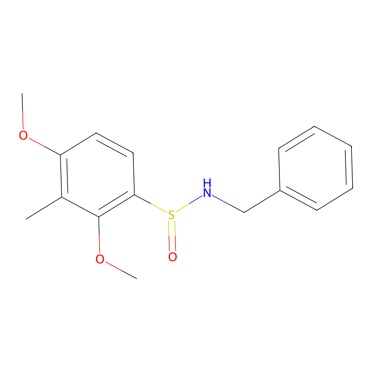 N-benzyl-2,4-dimethoxy-3-methylbenzenesulfinamide molecular structure, CAS 338981-84-3