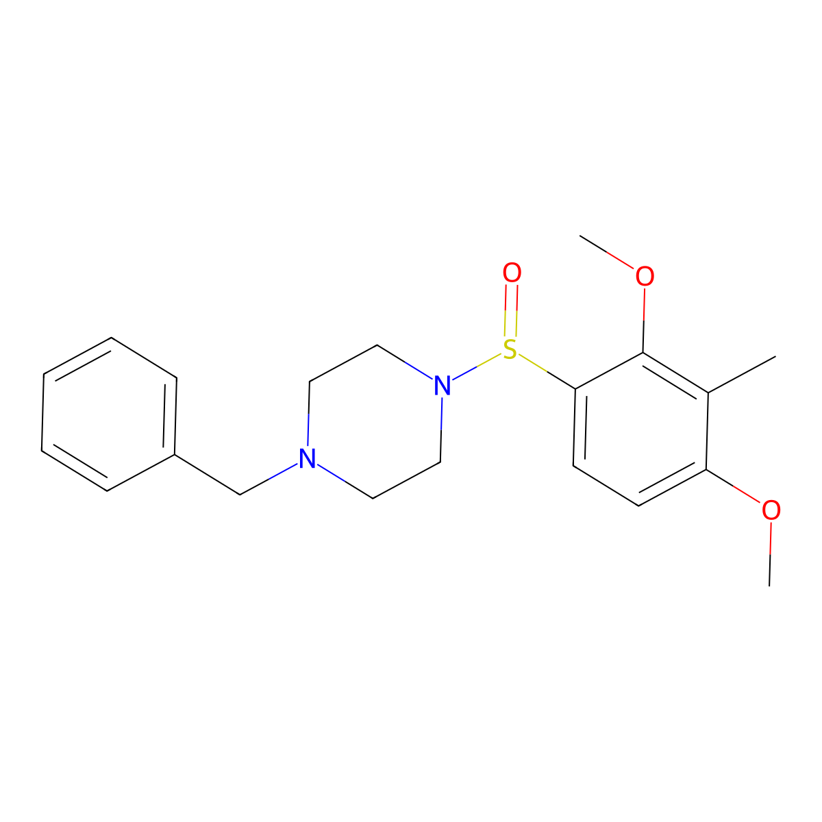 4-[(4-Benzylpiperazino)sulfinyl]-3-methoxy-2-methylphenyl methyl ether molecular structure, CAS 338981-87-6