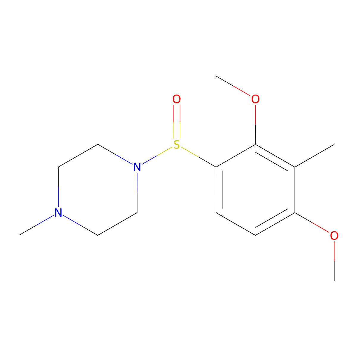 1-[(2,4-Dimethoxy-3-methylphenyl)sulfinyl]-4-methylpiperazine molecular structure, CAS 338981-90-1