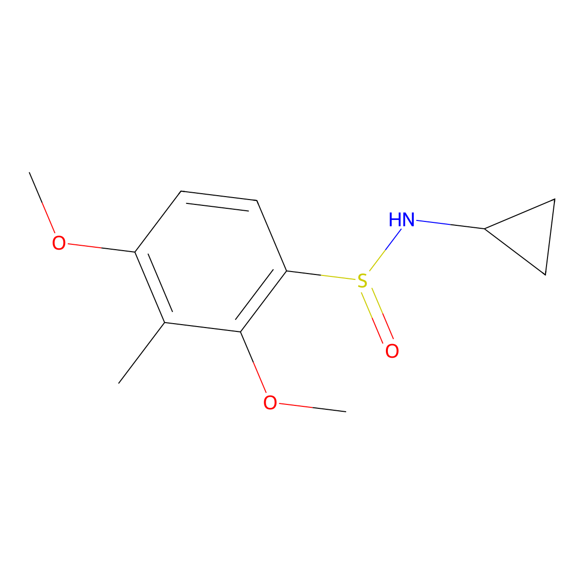 N-cyclopropyl-2,4-dimethoxy-3-methylbenzenesulfinamide molecular structure, CAS 338982-00-6