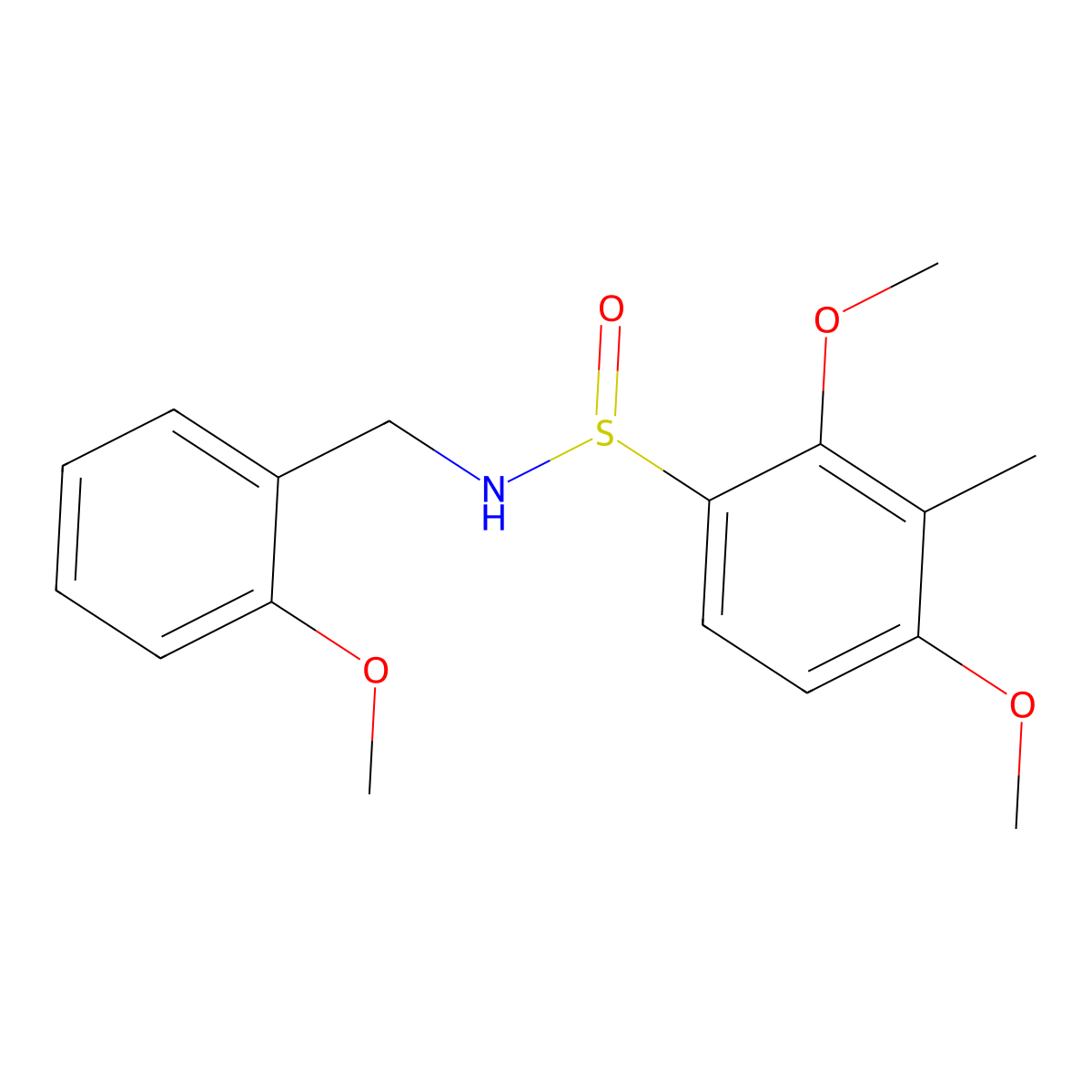 2,4-dimethoxy-N-(2-methoxybenzyl)-3-methylbenzenesulfinamide molecular structure, CAS 338982-01-7