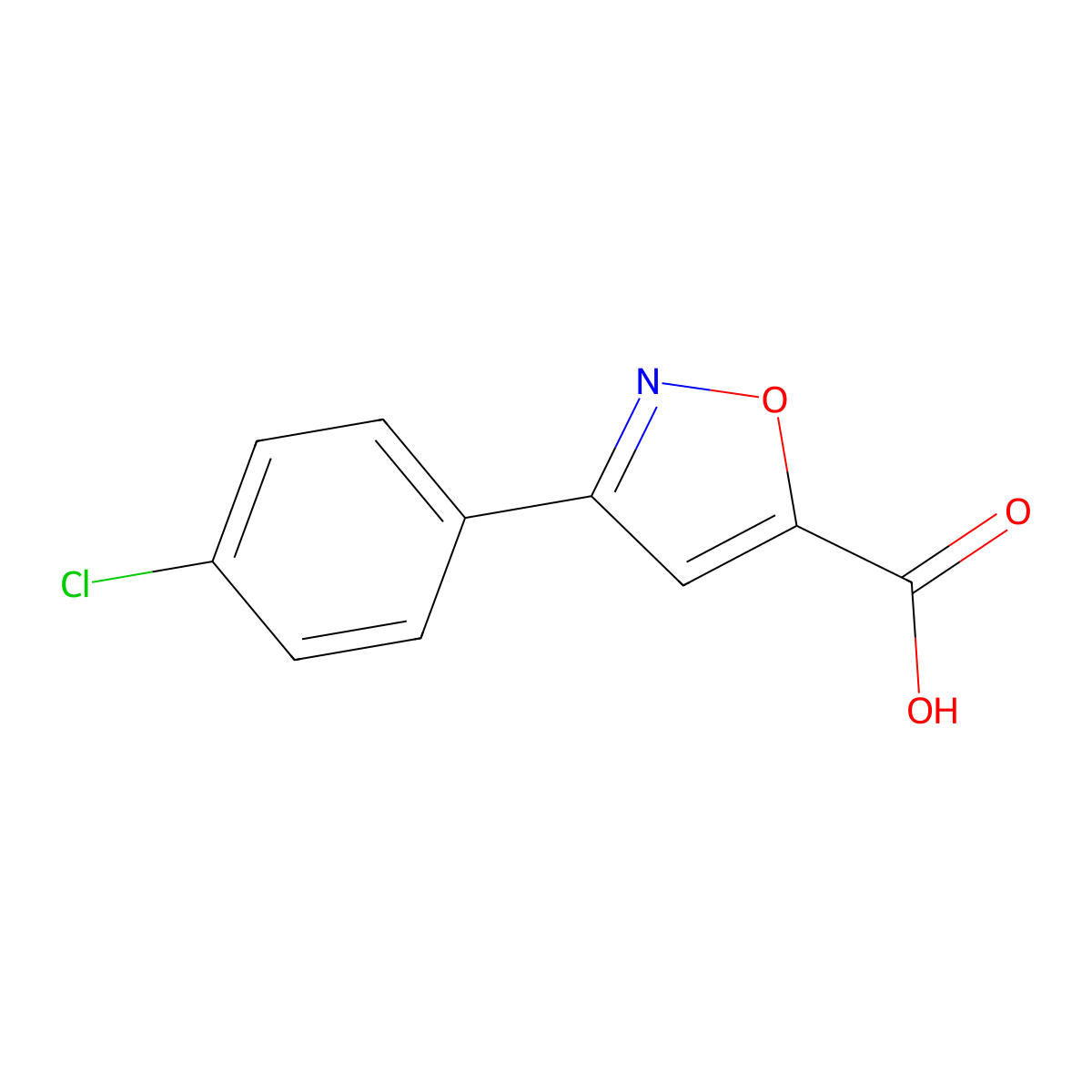 3-(4-Chlorophenyl)-5-isoxazolecarboxylic acid molecular structure, CAS 338982-11-9