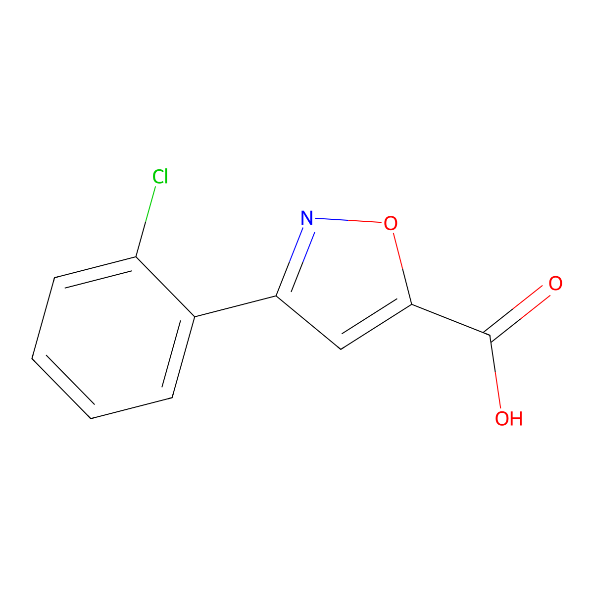 3-(2-Chlorophenyl)-5-isoxazolecarboxylic acid molecular structure, CAS 338982-12-0