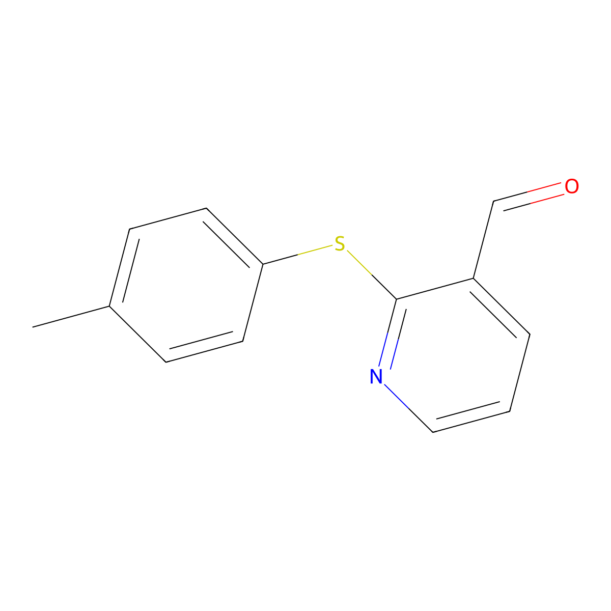 2-[(4-Methylphenyl)sulfanyl]nicotinaldehyde molecular structure, CAS 338982-20-0