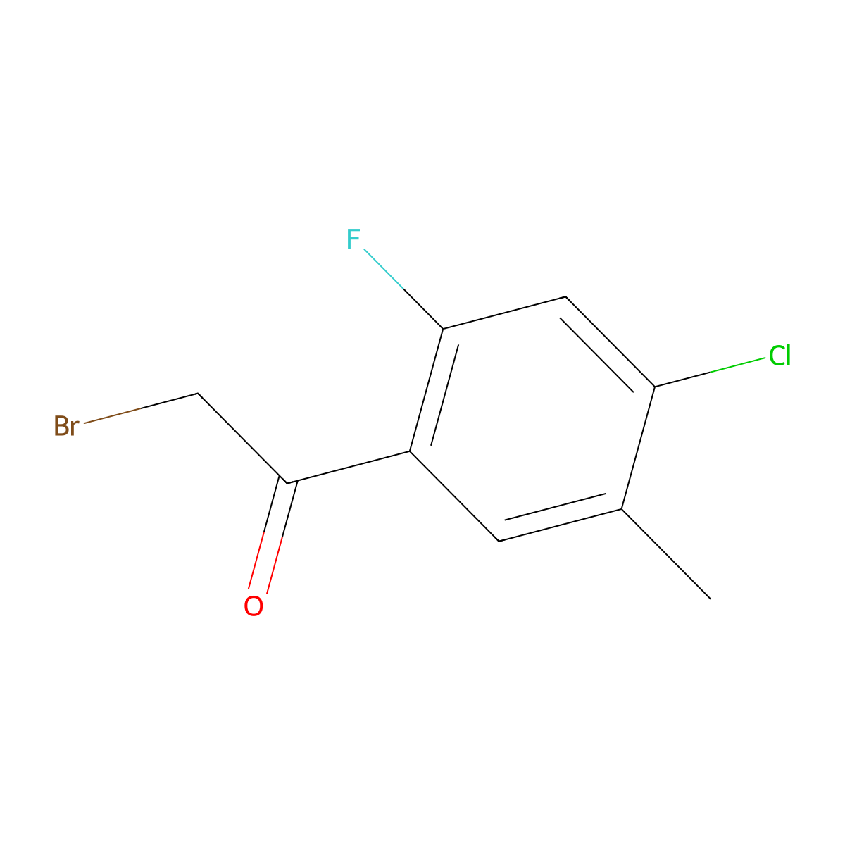2-Bromo-1-(4-chloro-2-fluoro-5-methylphenyl)-1-ethanone molecular structure, CAS 338982-26-6