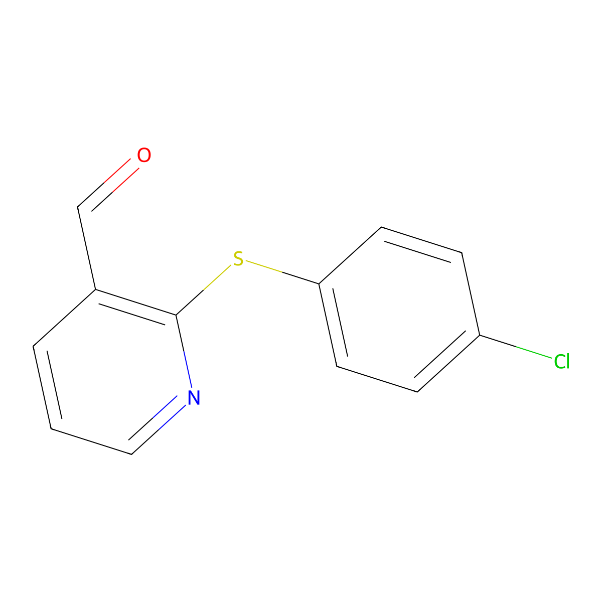 2-[(4-Chlorophenyl)Sulfanyl]Nicotinaldehyde molecular structure, CAS 338982-28-8