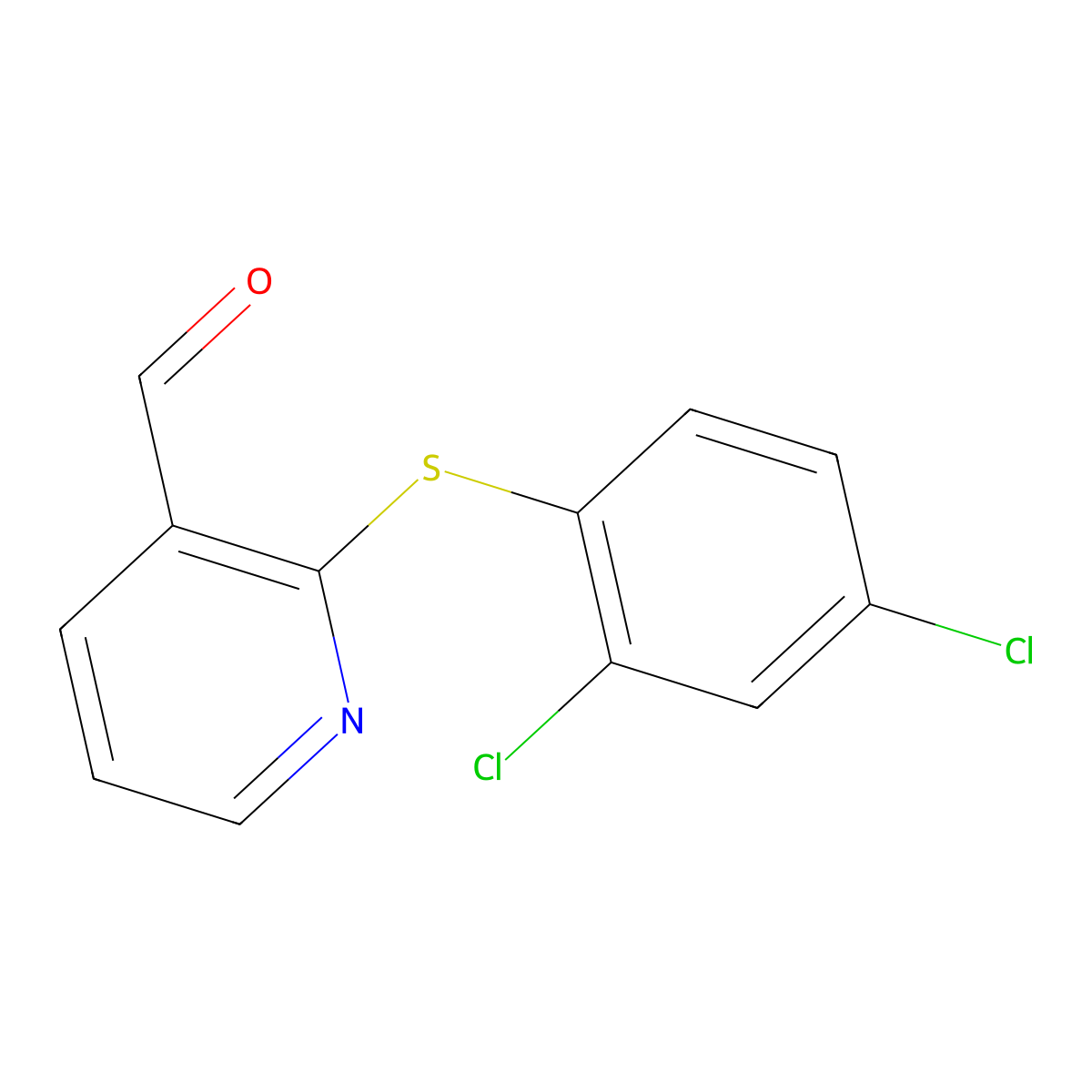 2-[(2,4-Dichlorophenyl)sulfanyl]nicotinaldehyde molecular structure, CAS 338982-29-9