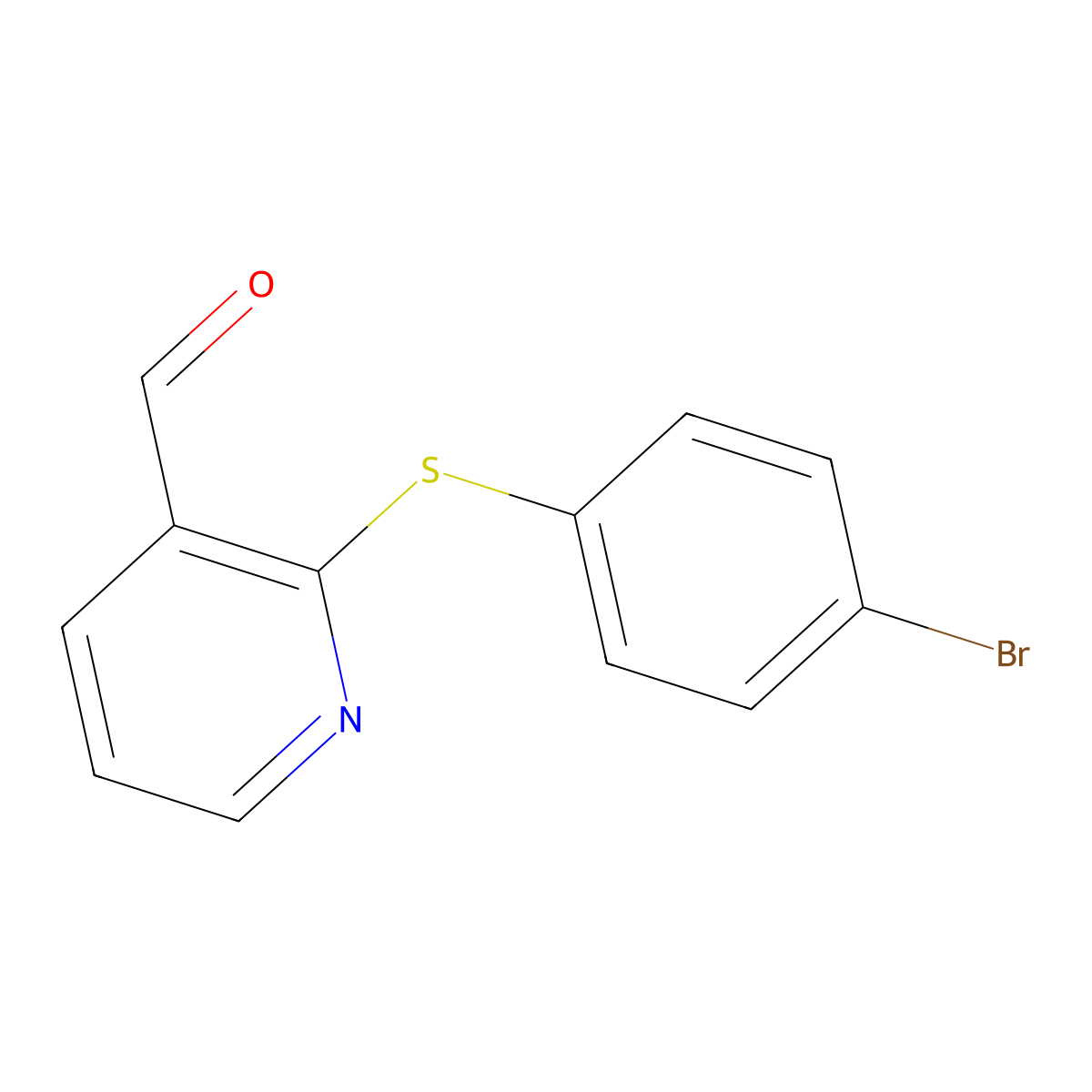2-[(4-Bromophenyl)sulfanyl]nicotinaldehyde molecular structure, CAS 338982-30-2