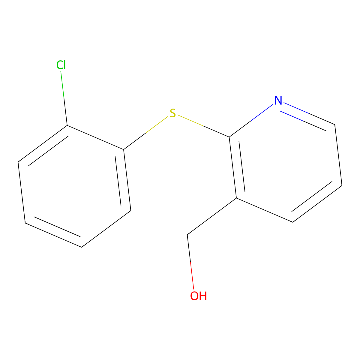 {2-[(2-Chlorophenyl)sulfanyl]-3-pyridinyl}methanol molecular structure, CAS 338982-34-6