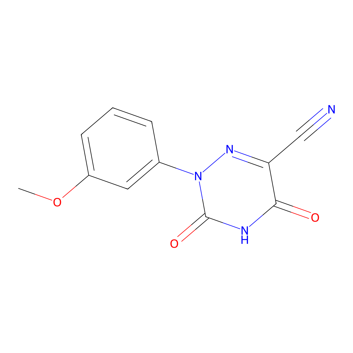 2-(3-Methoxyphenyl)-3,5-dioxo-2,3,4,5-tetrahydro-1,2,4-triazine-6-carbonitrile molecular structure, CAS 338982-38-0