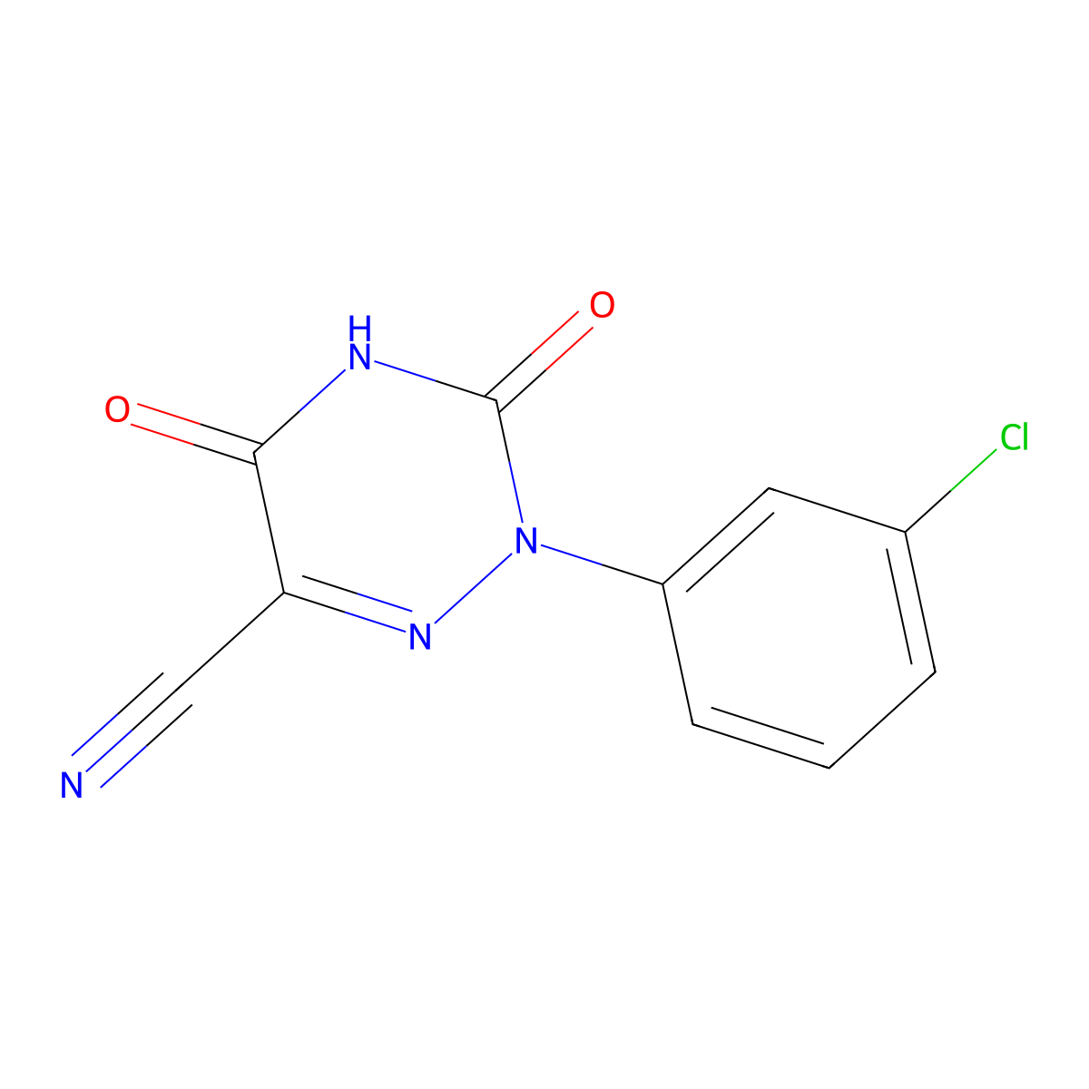2-(3-Chlorophenyl)-3,5-dioxo-2,3,4,5-tetrahydro-1,2,4-triazine-6-carbonitrile molecular structure, CAS 338982-39-1