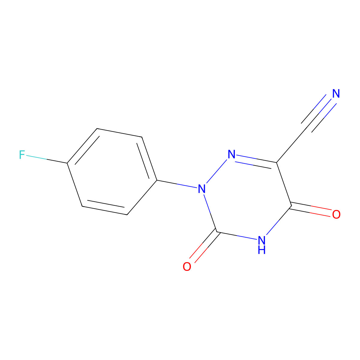 2-(4-Fluorophenyl)-3,5-dioxo-2,3,4,5-tetrahydro-1,2,4-triazine-6-carbonitrile molecular structure, CAS 338982-40-4