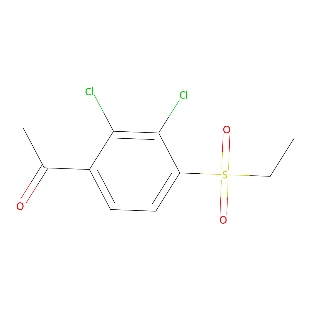1-[2,3-Dichloro-4-(ethylsulfonyl)phenyl]-1-ethanone molecular structure, CAS 338982-46-0