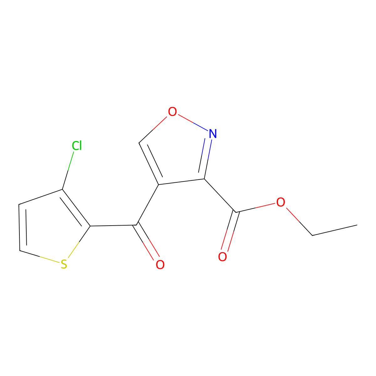 Ethyl 4-[(3-chloro-2-thienyl)carbonyl]-3-isoxazolecarboxylate molecular structure, CAS 338982-48-2