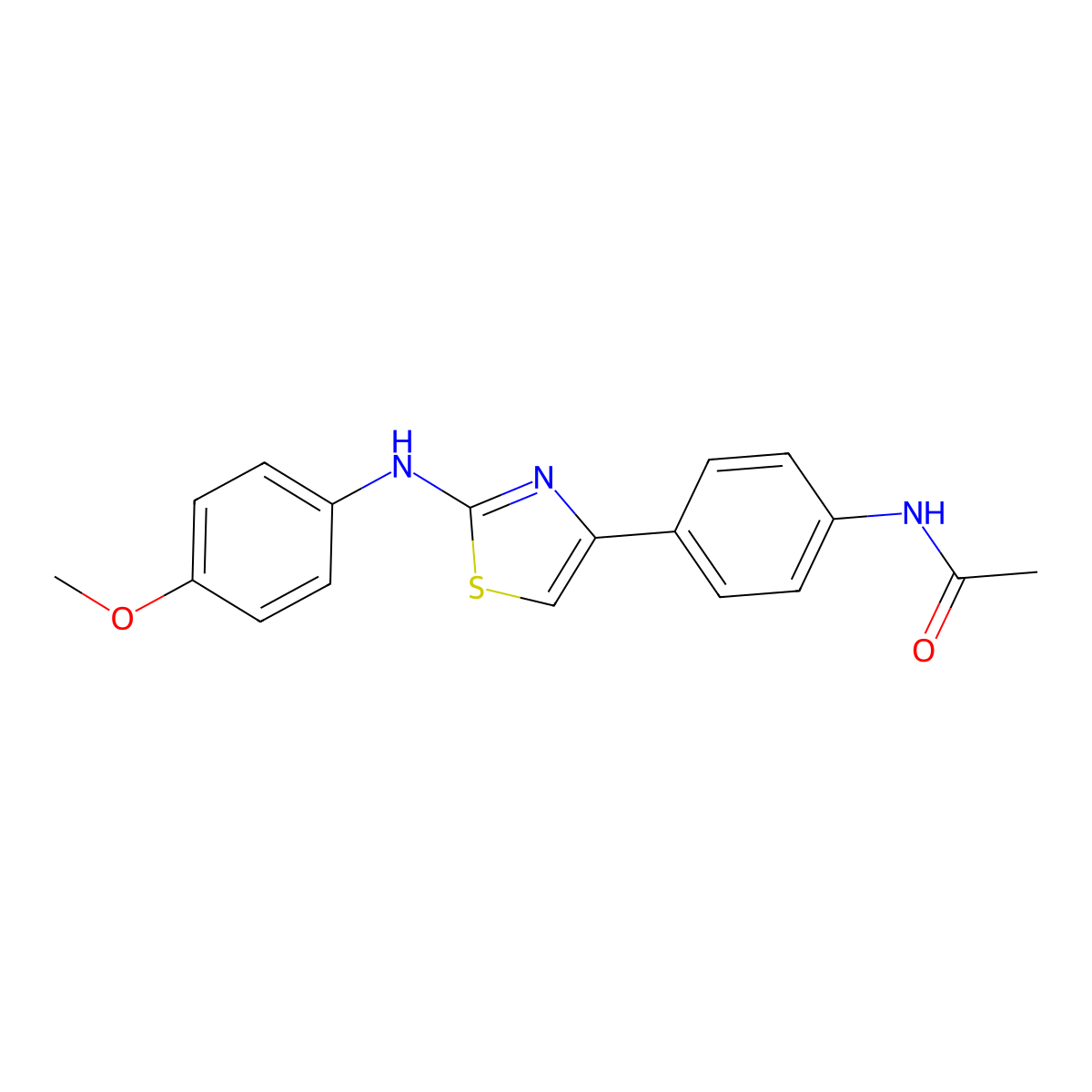N-(4-{2-[(4-methoxyphenyl)amino]-1,3-thiazol-4-yl}phenyl)acetamide molecular structure, CAS 338986-99-5
