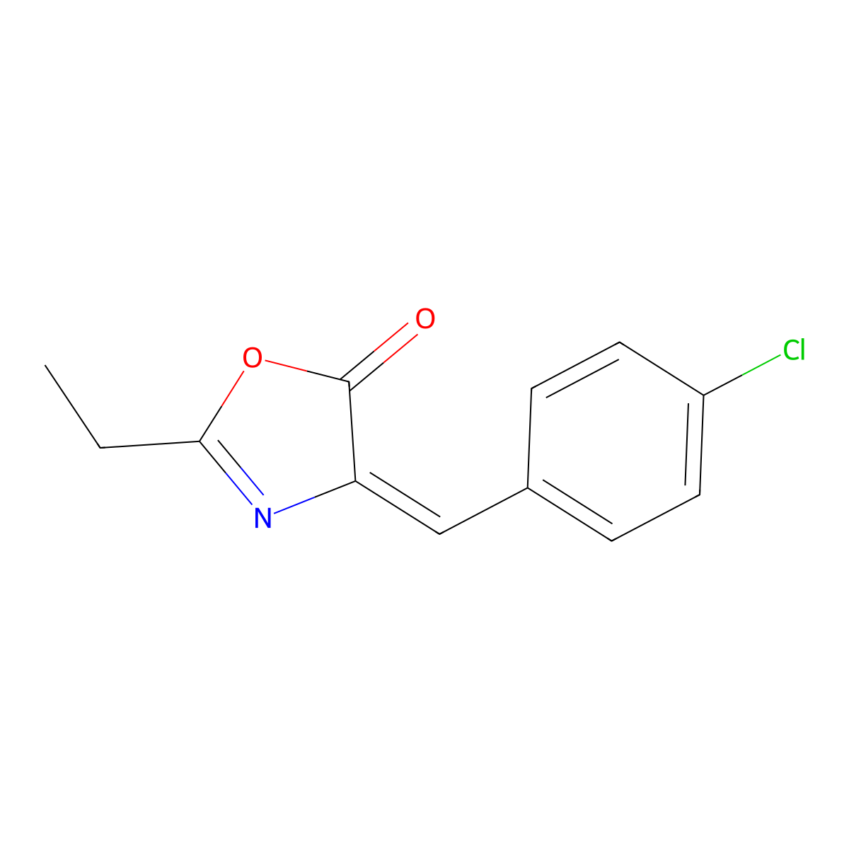 4-[(4-Chlorophenyl)methylene]-2-ethyl-5(4H)-oxazolone molecular structure, CAS 338987-02-3