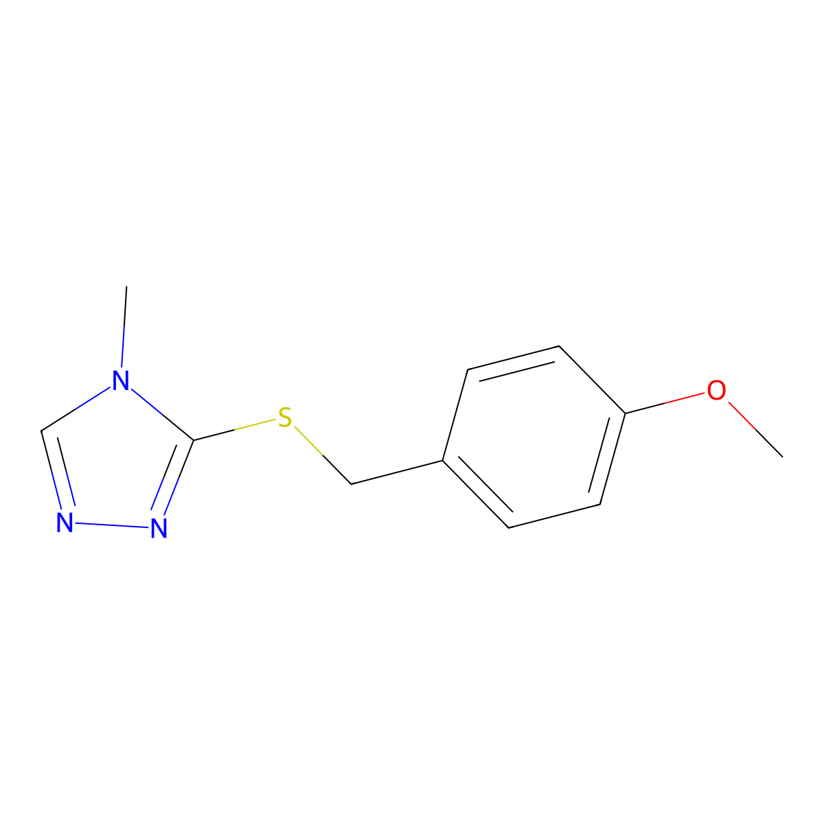 3-[(4-Methoxyphenyl)methylsulfanyl]-4-methyl-1,2,4-triazole molecular structure, CAS 338987-23-8