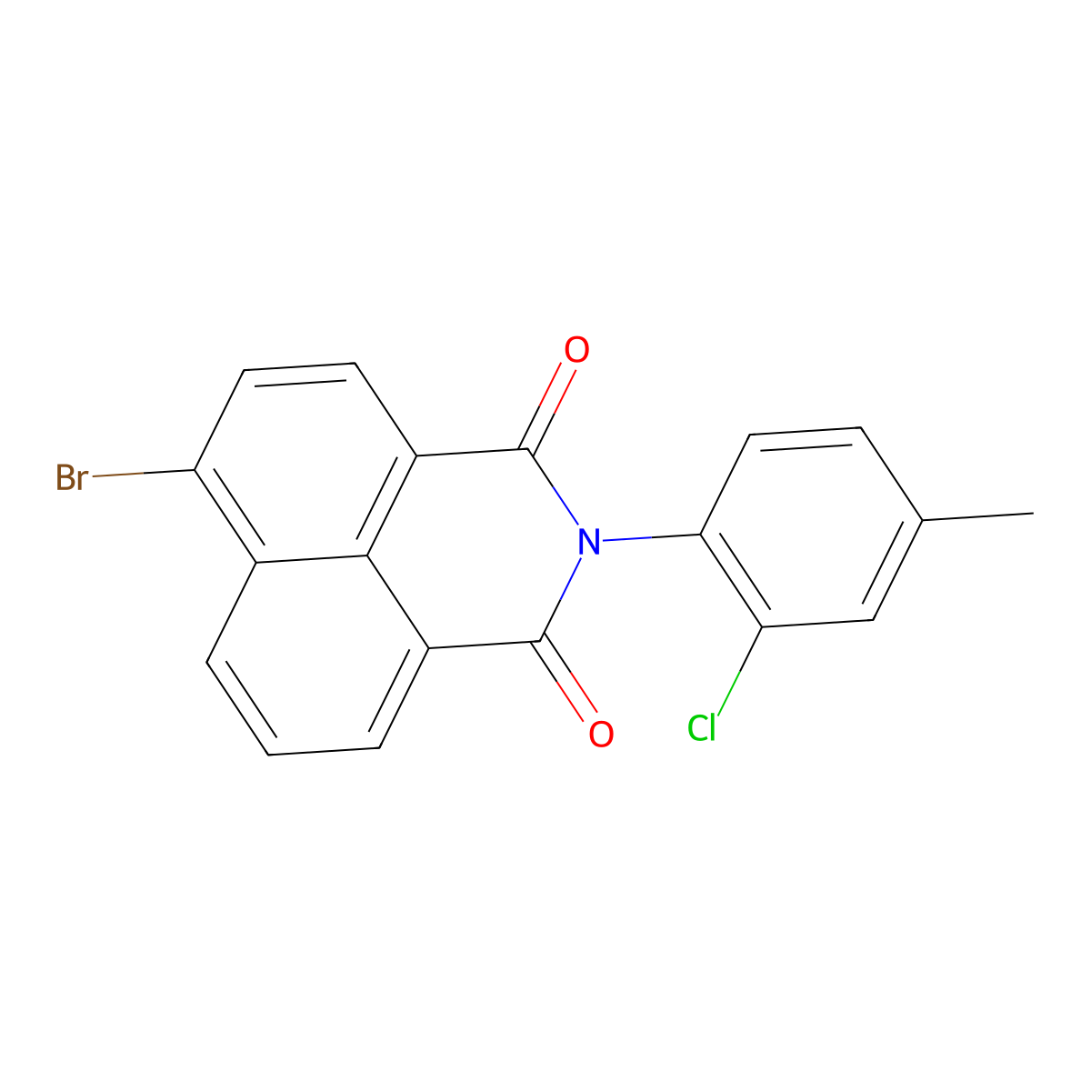 6-bromo-2-(2-chloro-4-methylphenyl)-1H-benzo[de]isoquinoline-1,3(2H)-dione molecular structure, CAS 338988-99-1