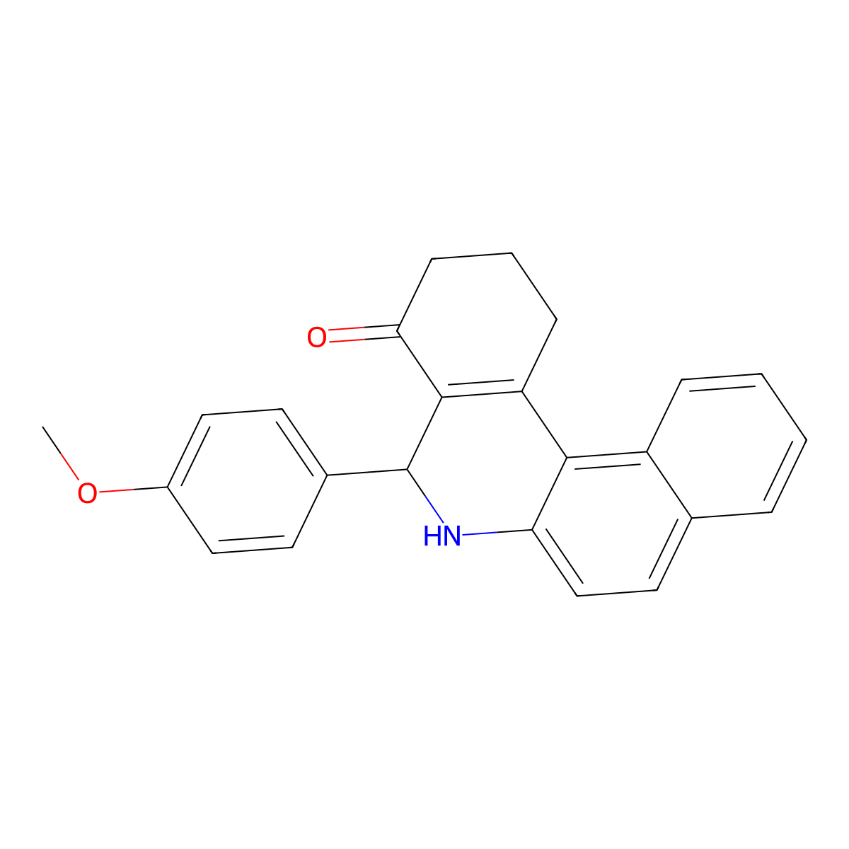 5-(4-Methoxyphenyl)-2,3,5,6-tetrahydrobenzo[a]phenanthridin-4(1H)-one molecular structure, CAS 33899-02-4