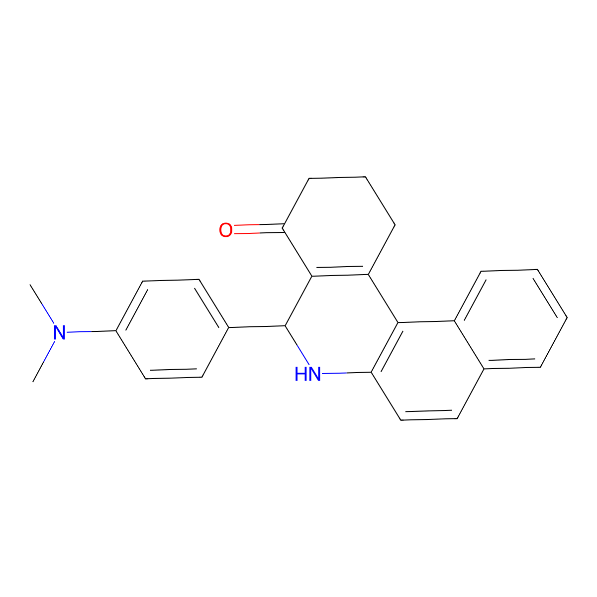 5-[4-(dimethylamino)phenyl]-2,3,5,6-tetrahydrobenzo[a]phenanthridin-4(1H)-one molecular structure, CAS 33899-03-5